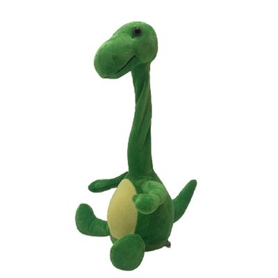 καταγραφή παιχνιδιών βελούδου δεινοσαύρων 35cm πράσινη &amp; ομιλία στρίβοντας το λαιμό