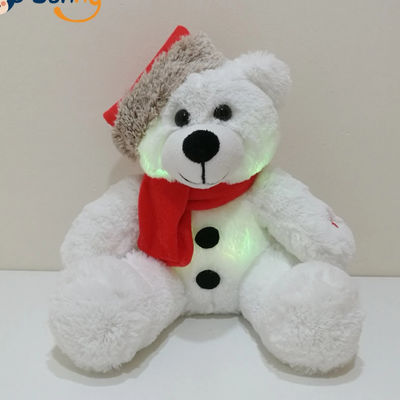 Το βελούδο φωτισμού των οδηγήσεων Χριστουγέννων αντέχει με το παιχνίδι βελούδου παιδιών αρκούδων των οδηγήσεων δώρων παιδιών καπέλων Santa