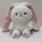 35cm 14&quot; Ροζ&amp; Λευκό Πάσχα Πλούσιο Παιχνίδι Κουνέλι Κουνέλι Γεμισμένο Ζώο με Φράουλα