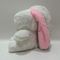 18cm 7&quot; Ροζ&amp; Λευκό Πάσχα Πλούσιο Παιχνίδι Κουνέλι Κουνέλι Γεμισμένο Ζώο στο Καρότο