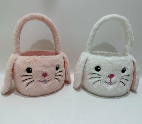 Ζεστό Πώληση Πάσχα Cute&Pretty Ροζ &White Plush Bunny Basket Παιχνίδι
