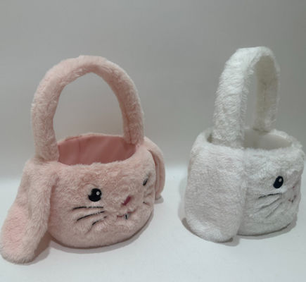 Ζεστό Πώληση Πάσχα Cute&Pretty Ροζ &White Plush Bunny Basket Παιχνίδι