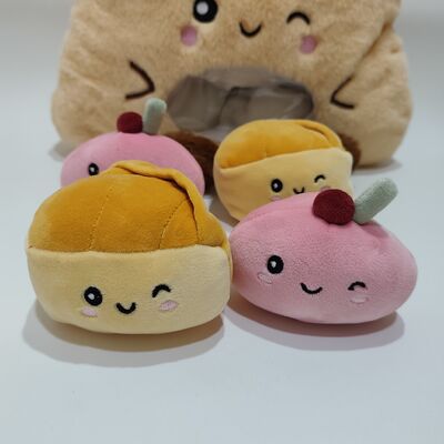 Γλυκό διαφανές μαξιλάρι φρούτων από PVC με πολύχρωμα μικρά φρούτα μέσα