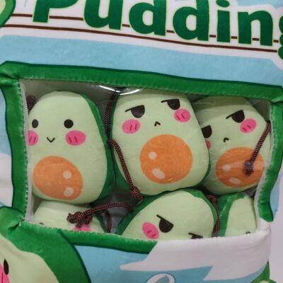 Διαφανές μαξιλάρι πουτίγκας αβοκάντο από PVC με χαριτωμένη γέμιση αβοκάντο