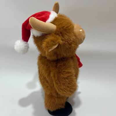 Τραγούδια και χοροί Χριστούγεννα Highland Cow Plush Toy Μουσικό Animated Stuffed Animal Χριστούγεννα Highland Cow Doll