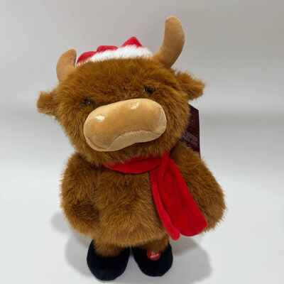 Τραγούδια και χοροί Χριστούγεννα Highland Cow Plush Toy Μουσικό Animated Stuffed Animal Χριστούγεννα Highland Cow Doll